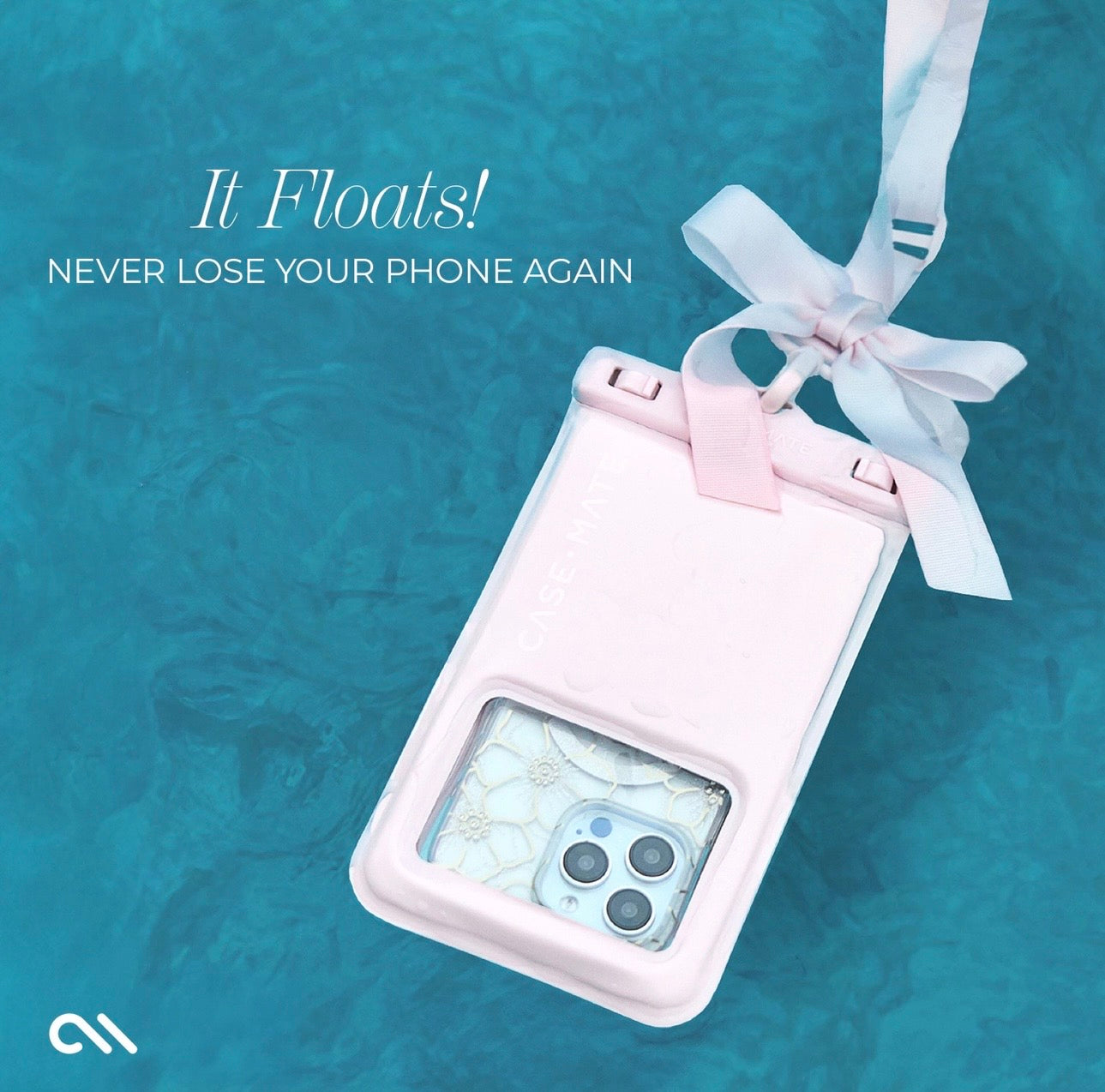 Bow Pink Waterproof Phone Case (Pre-Order)