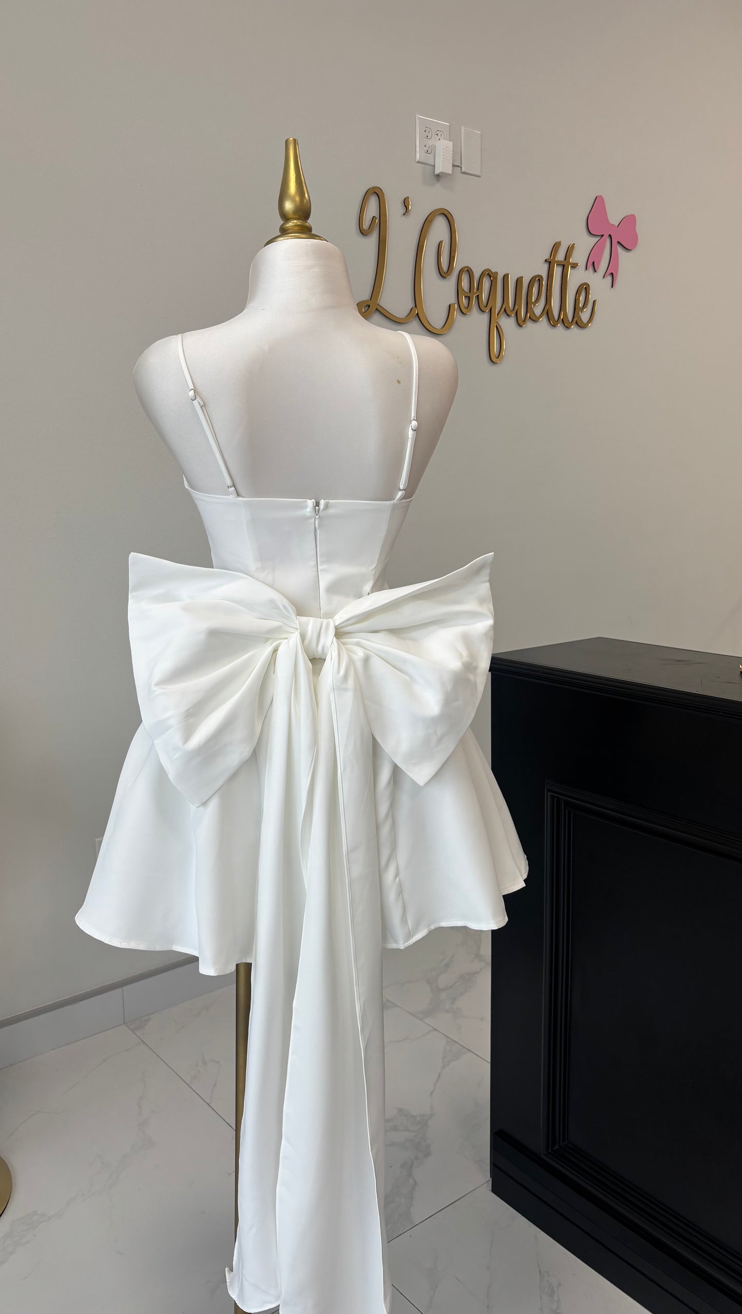 Coquette White Bow Dress