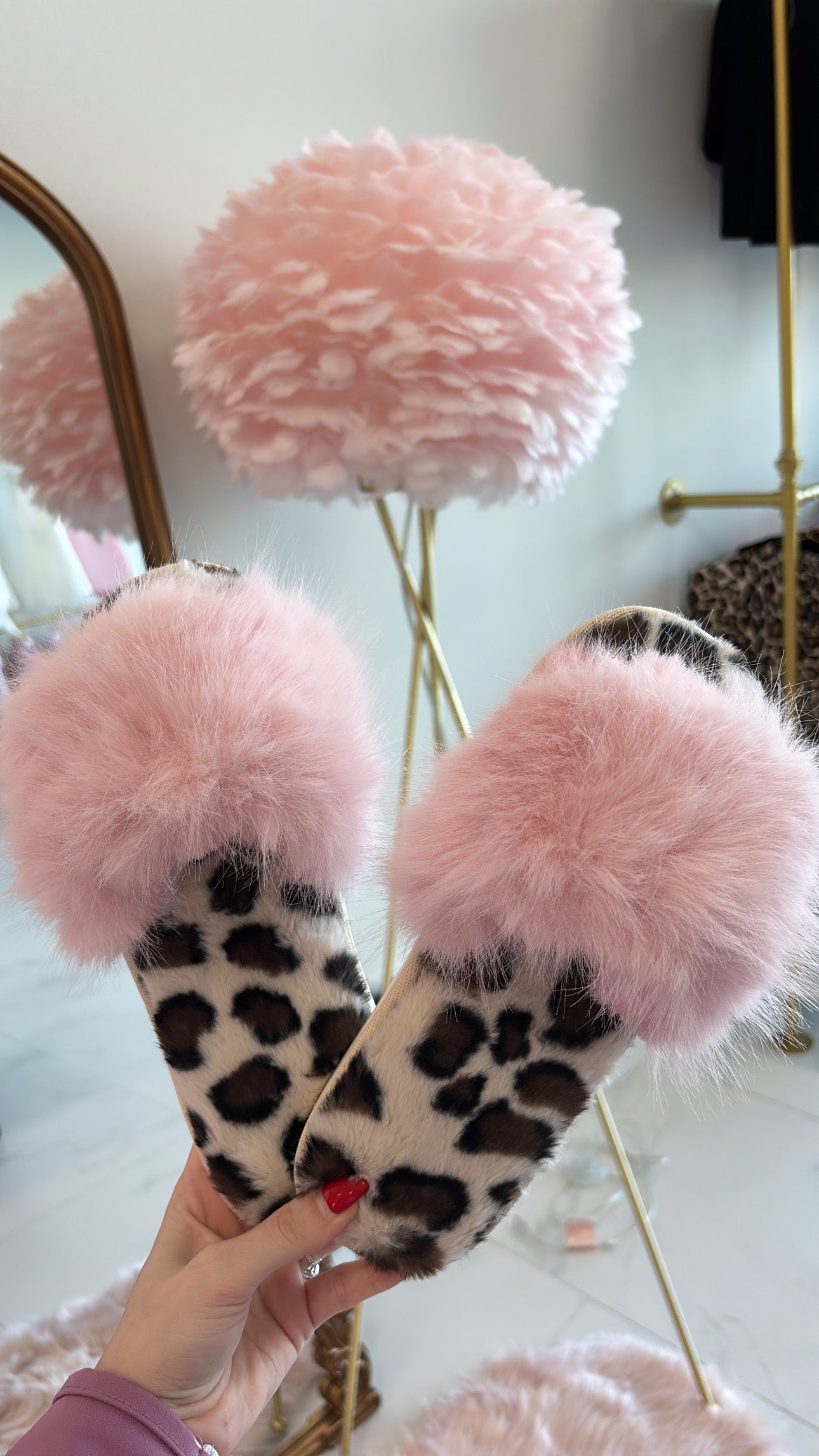 Pink Cheetah Slippers