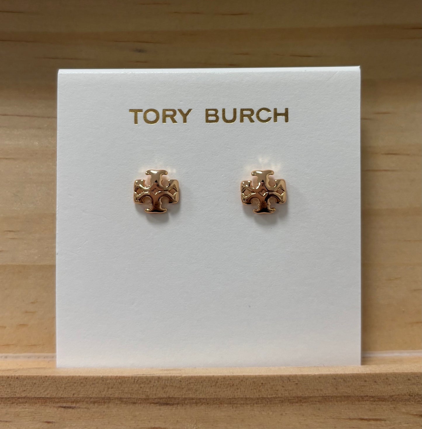 TB mini rose gold earrings