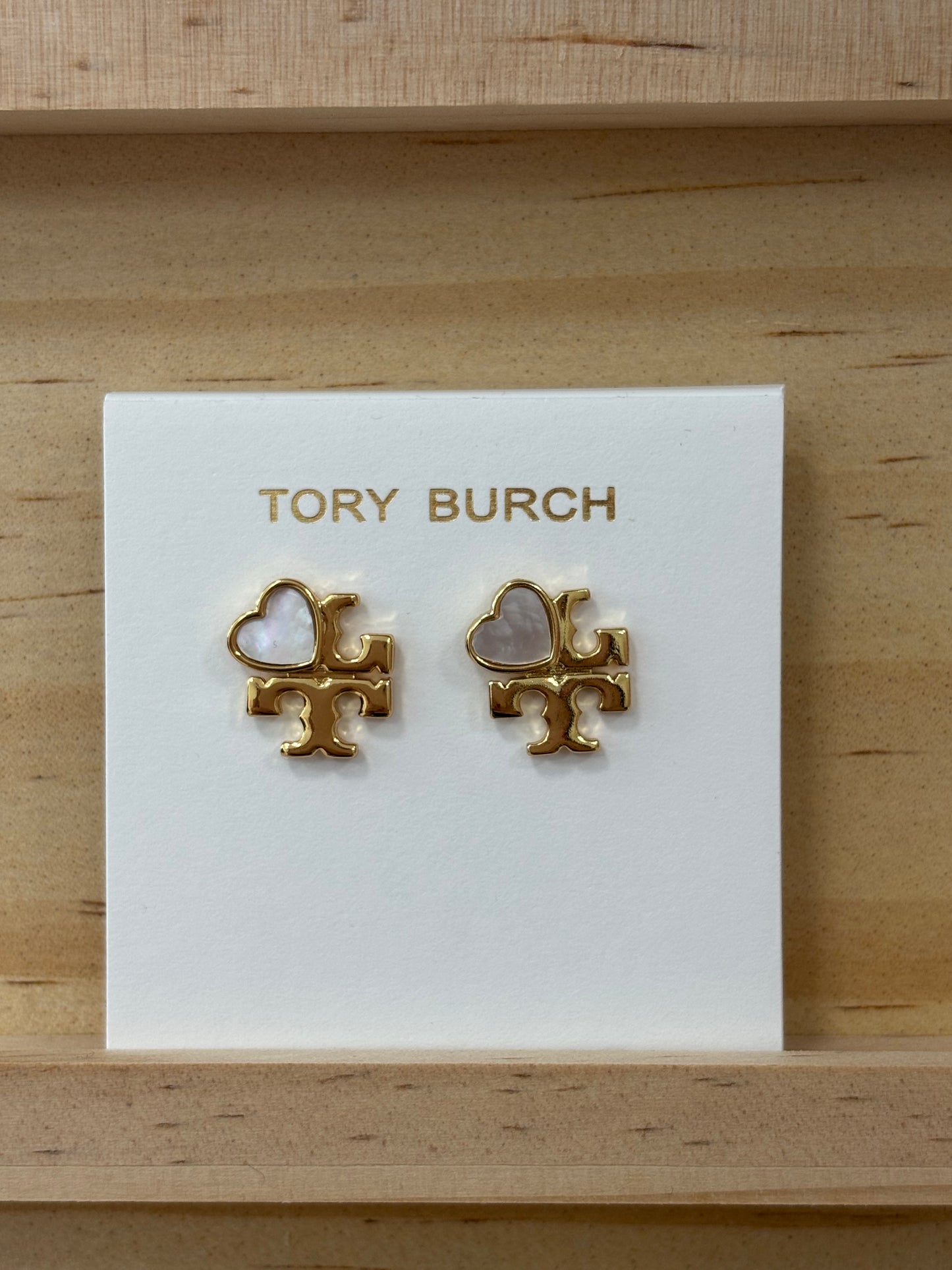 TB heart earrings (gold)