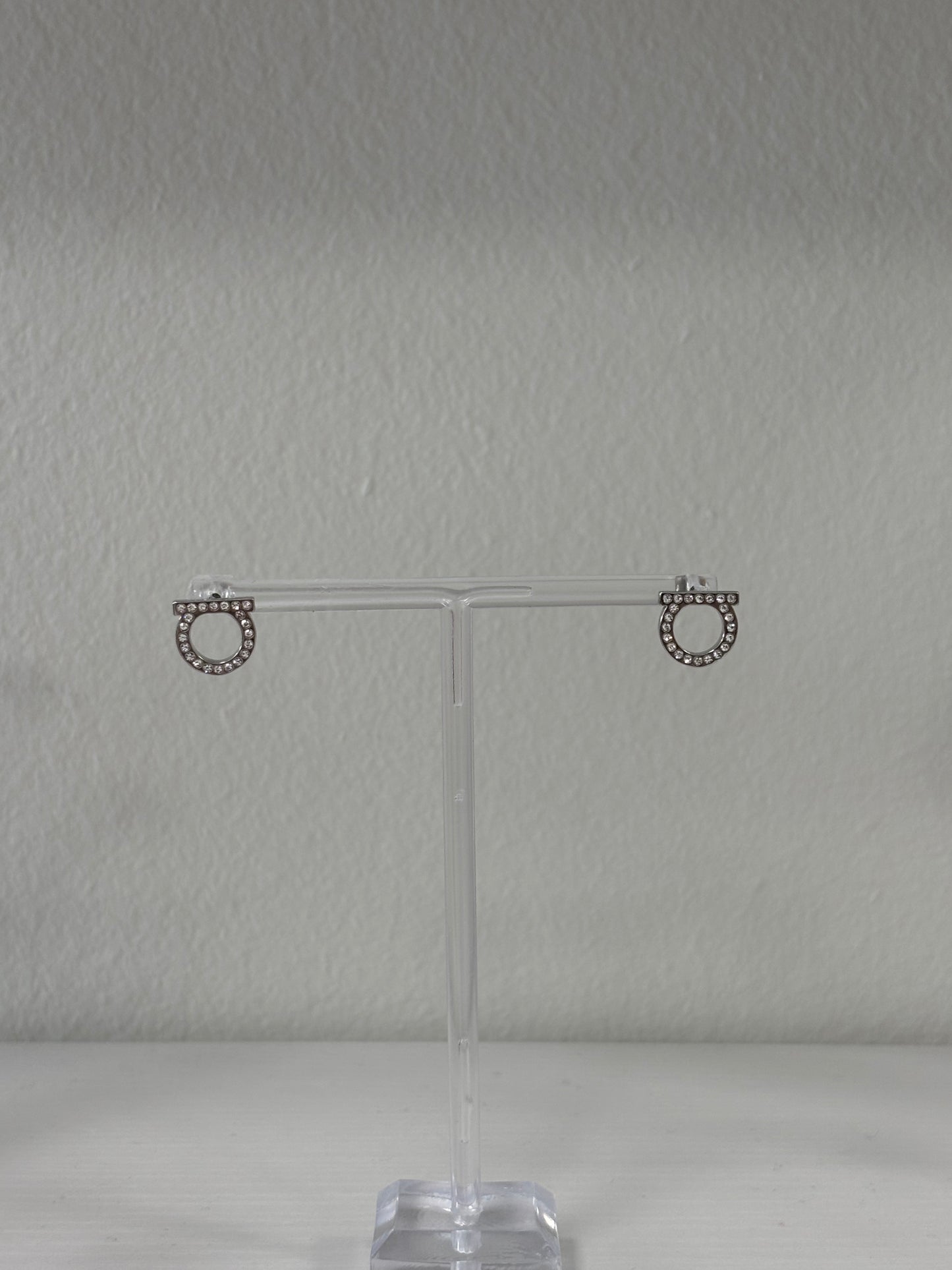 Rhinestone FG earrings (silver)