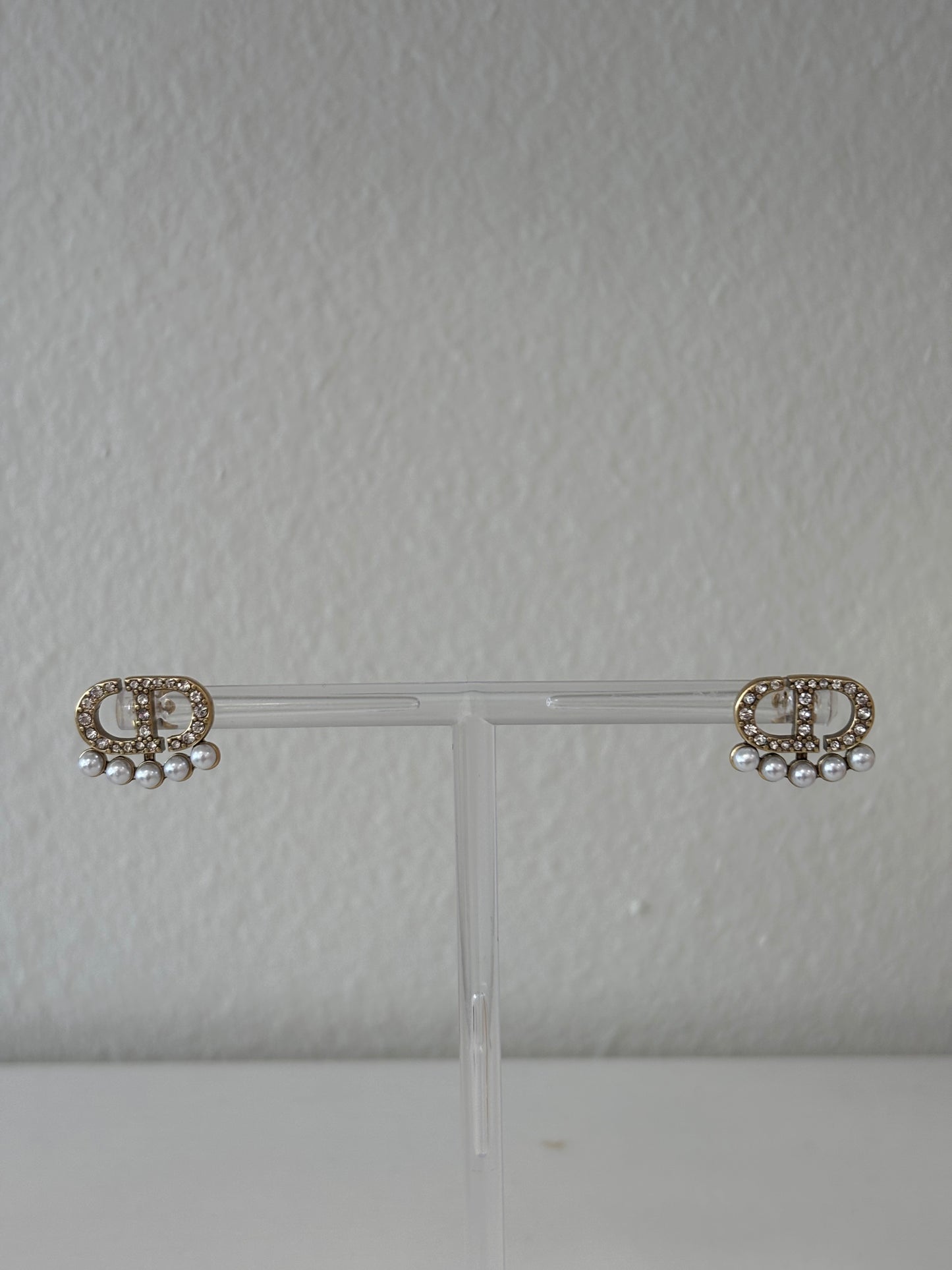 CD Pearl Rhinestone Earrings