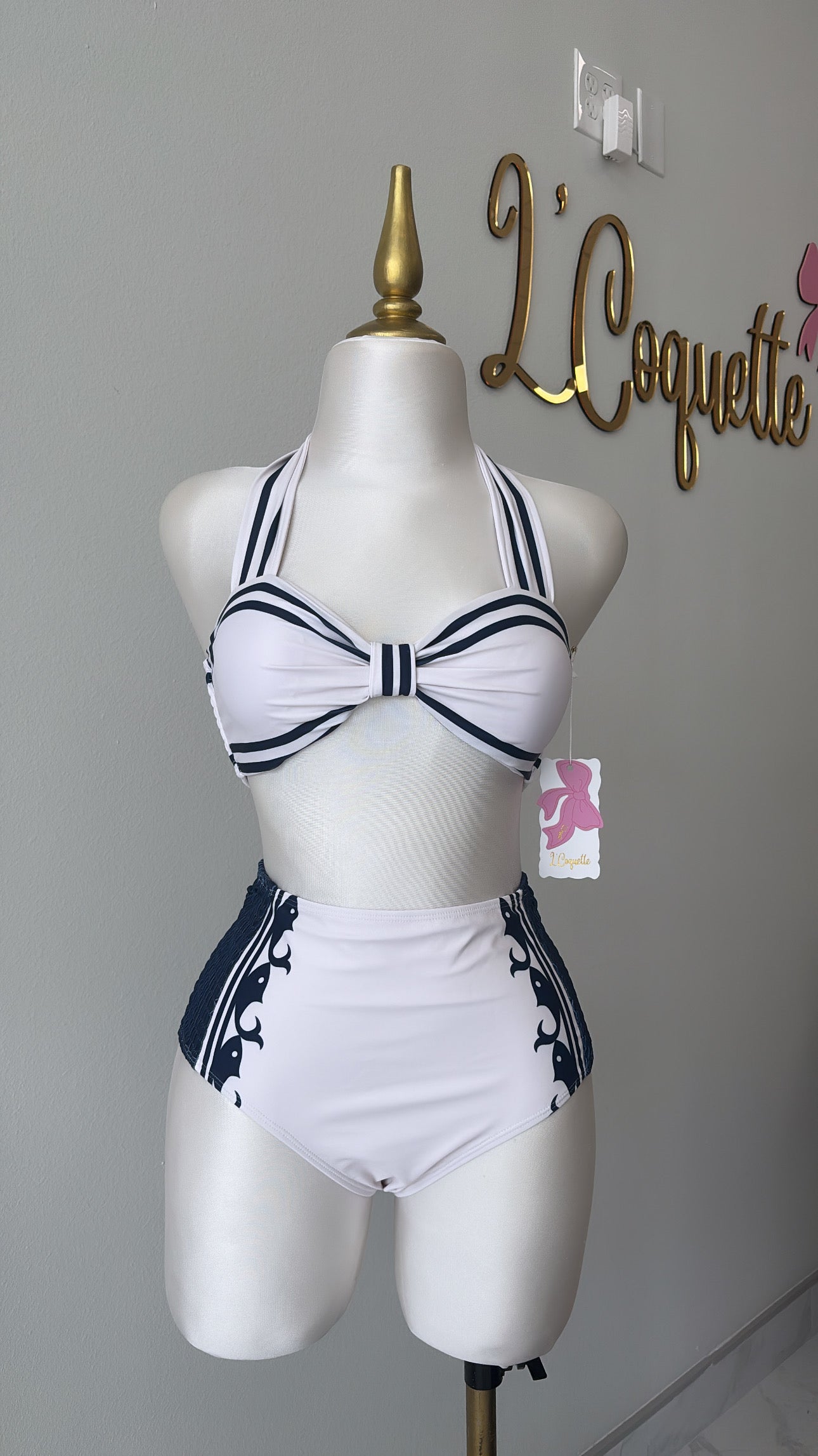 3 Piece Blue & White set swimsuit