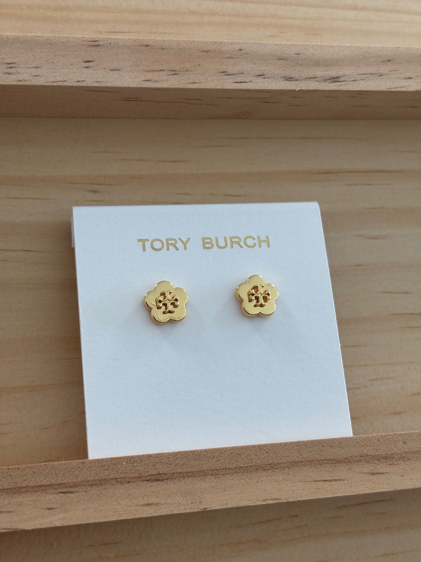 TB gold flower earrings