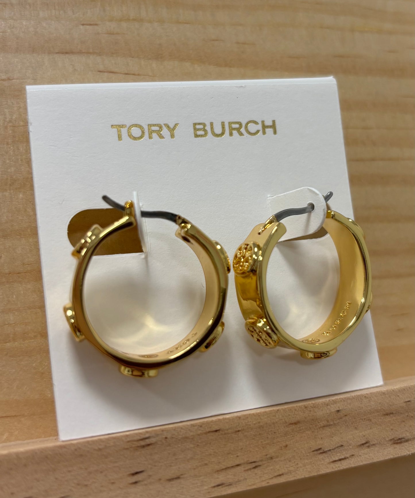 TB Gold hoop earrings