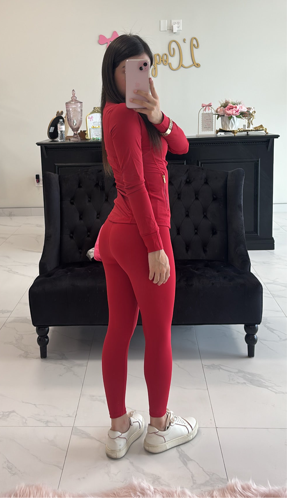 Cherry Red two piece active wear set