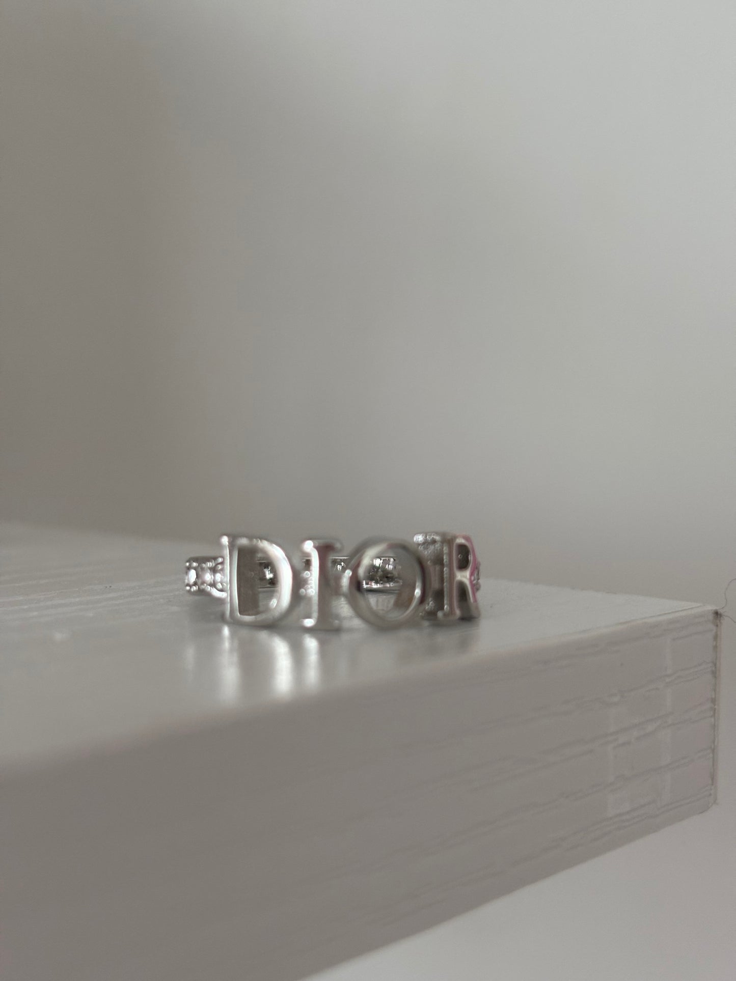 CD Rhinestone ring (silver)