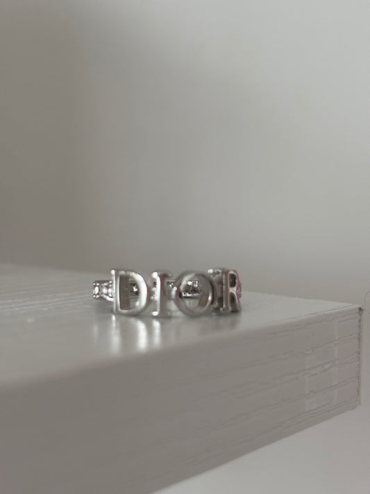 CD Rhinestone ring (silver)