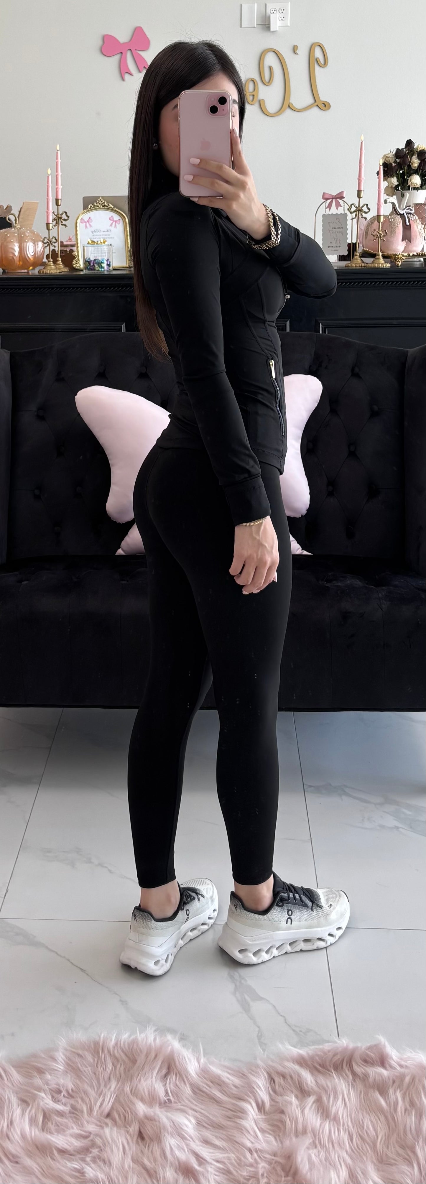Black two piece active wear set