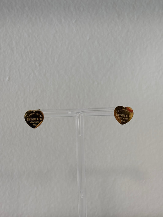 T&C gold heart earrings