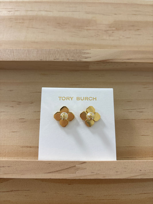 Tory flower pearl earrings