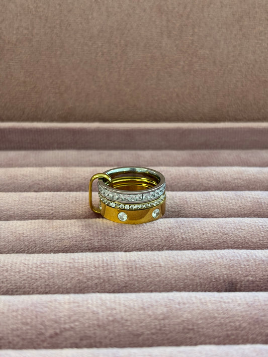 3 tier two toned ring