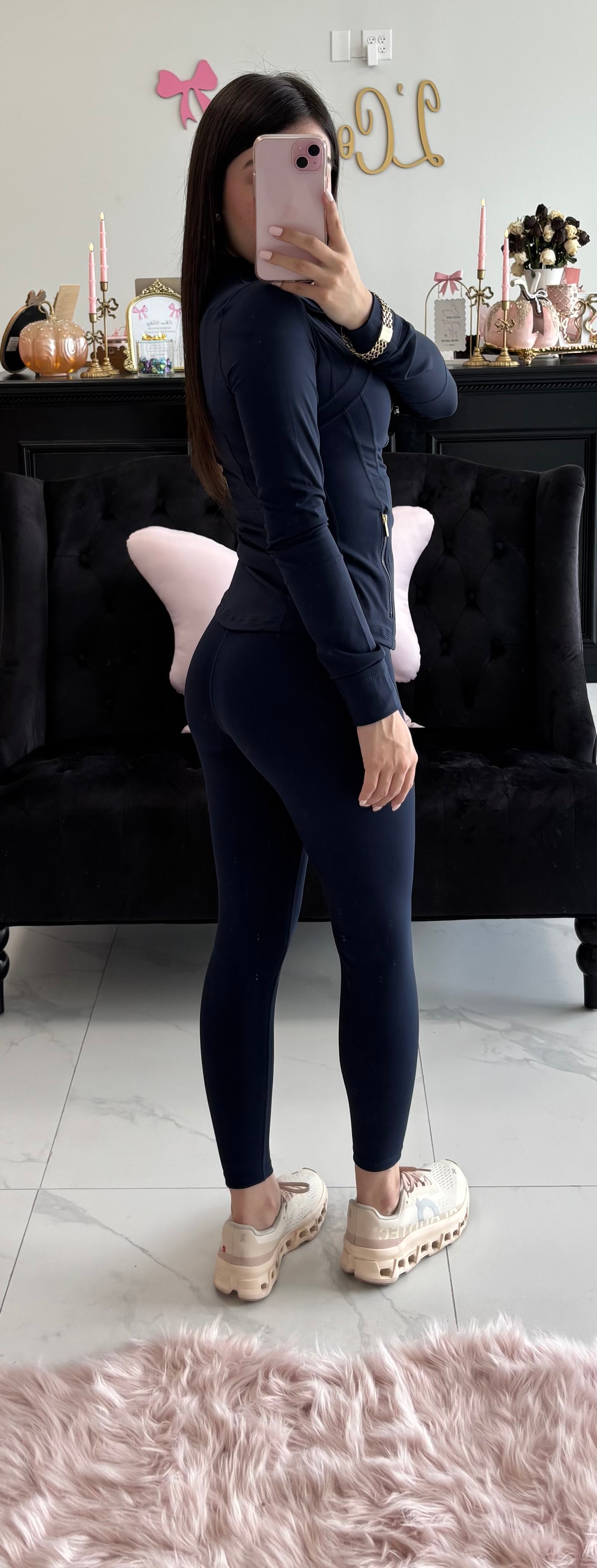 Navy two piece active wear set