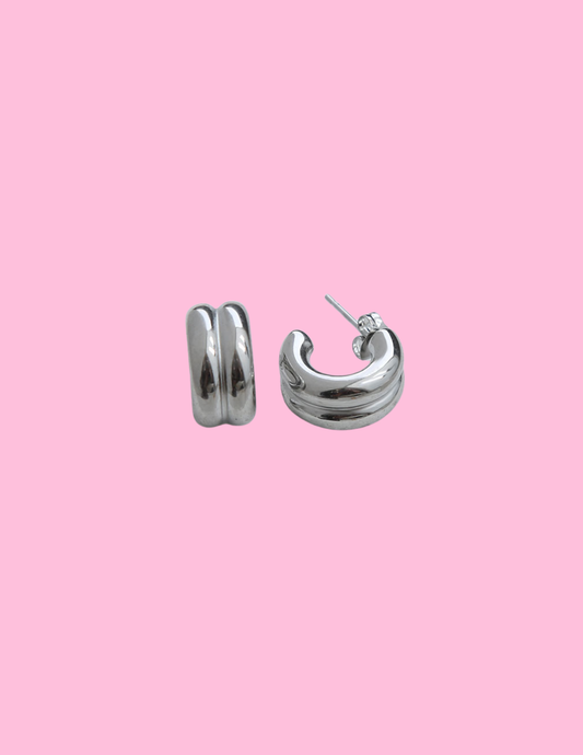 Silver mini hoops
