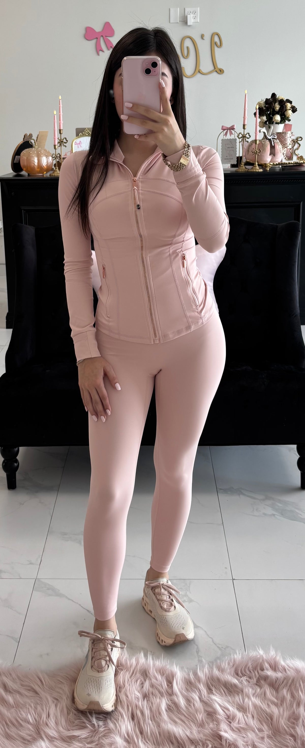 Pink two piece active wear set