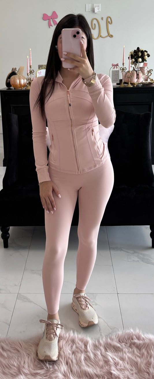 Pink two piece active wear set