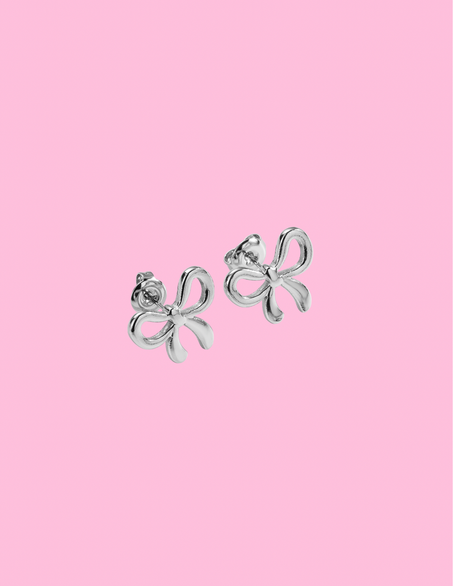 Bow Silver Earrings