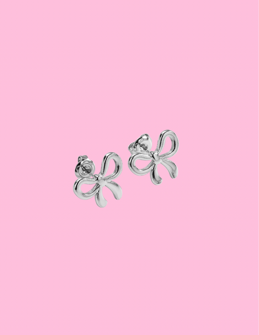 Bow Silver Earrings