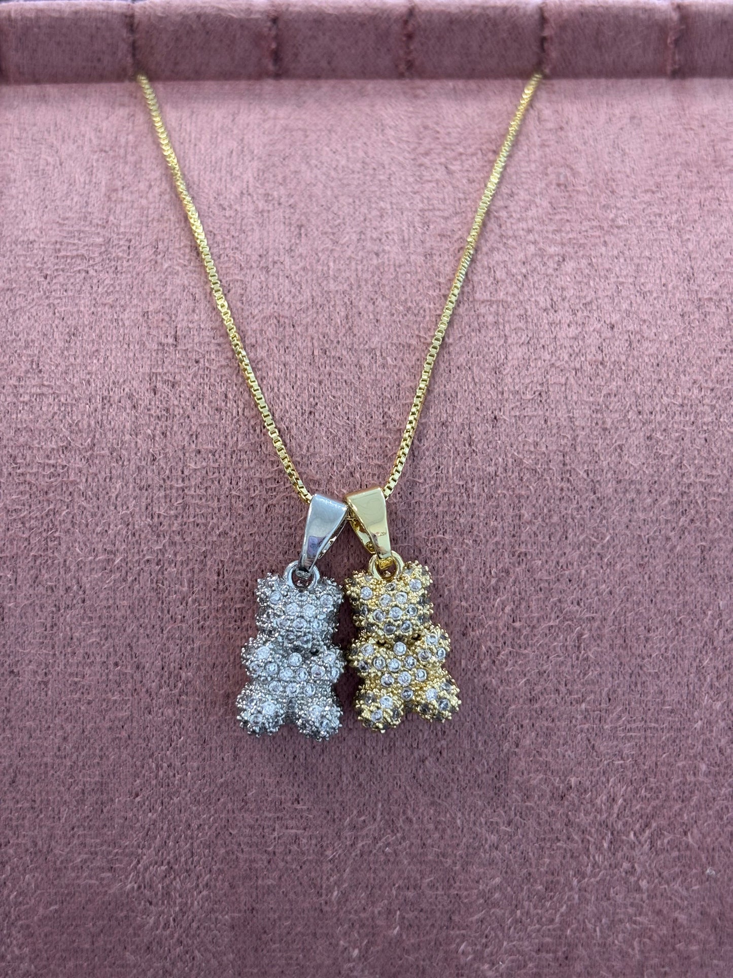 Two Toned Bear Necklace