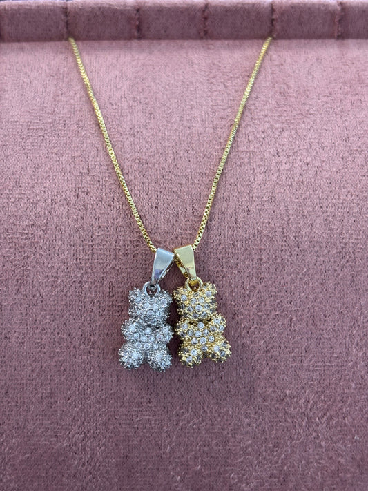 Two Toned Bear Necklace