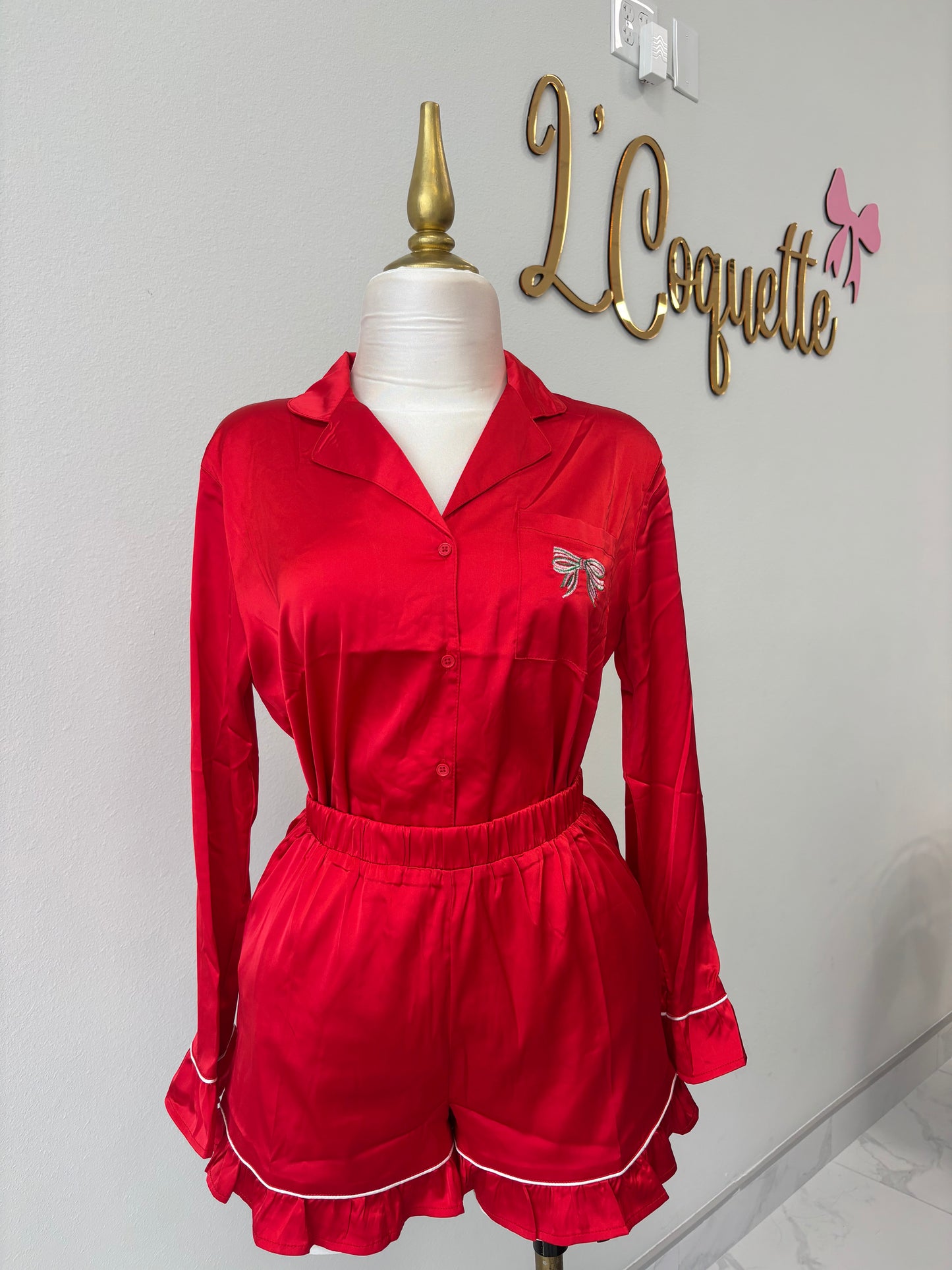 Bow Red Pajamas
