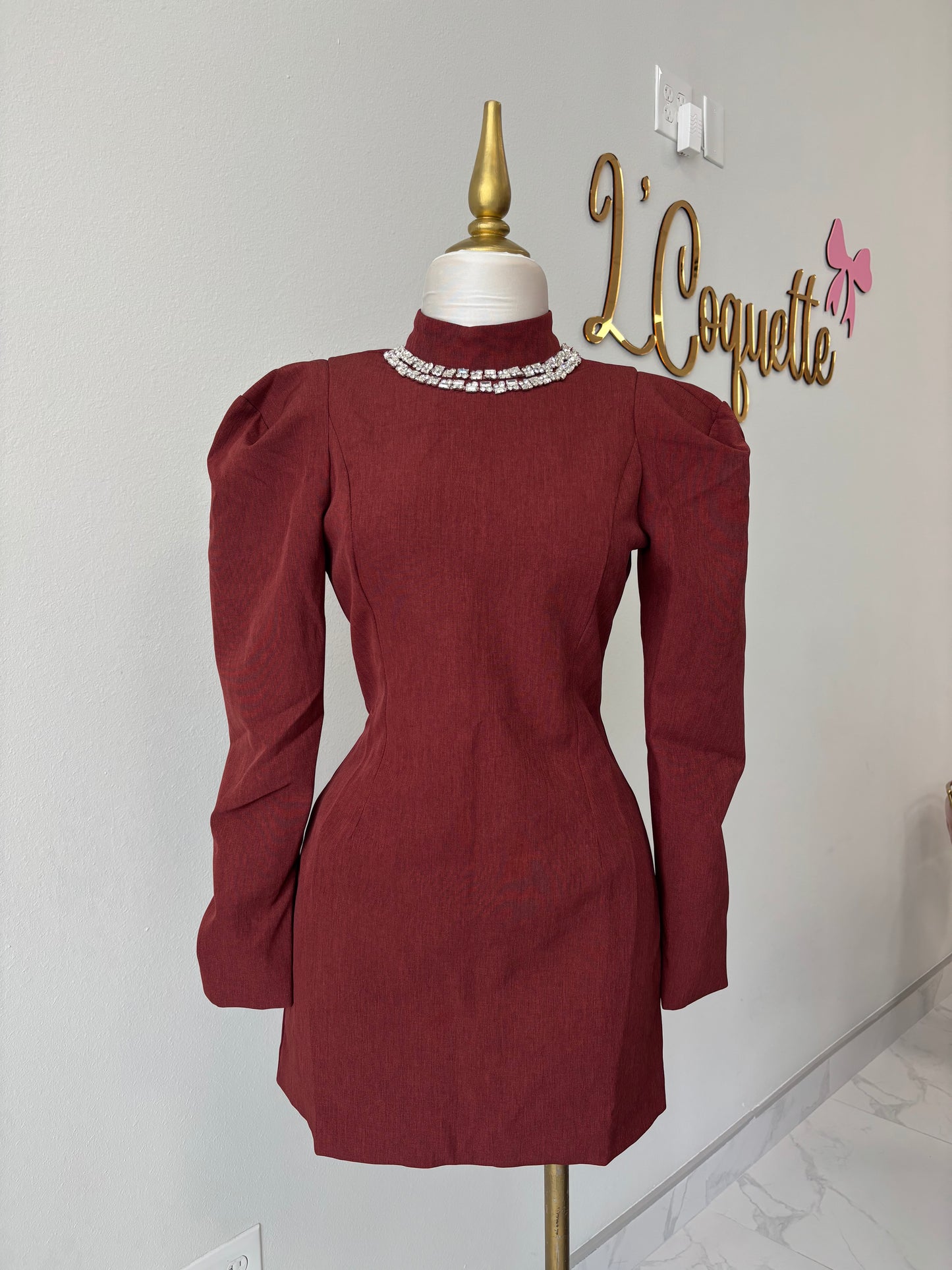 Brick Rhinestone Dress