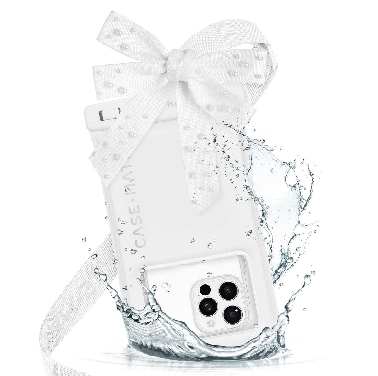 Bow White Waterproof Phone Case (Pre-Order)