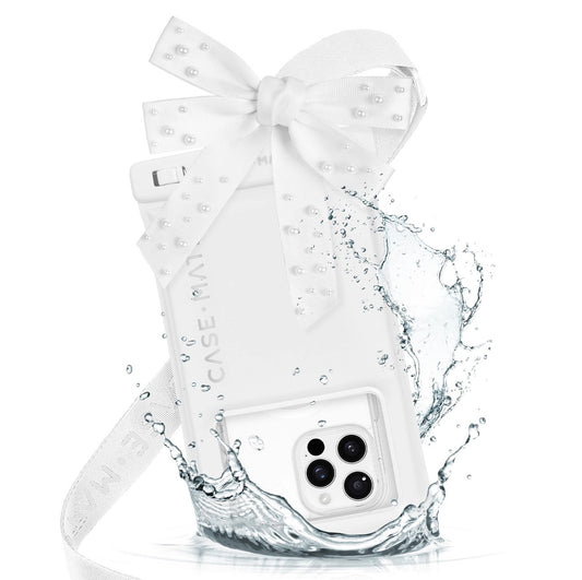 Bow White Waterproof Phone Case (Pre-Order)