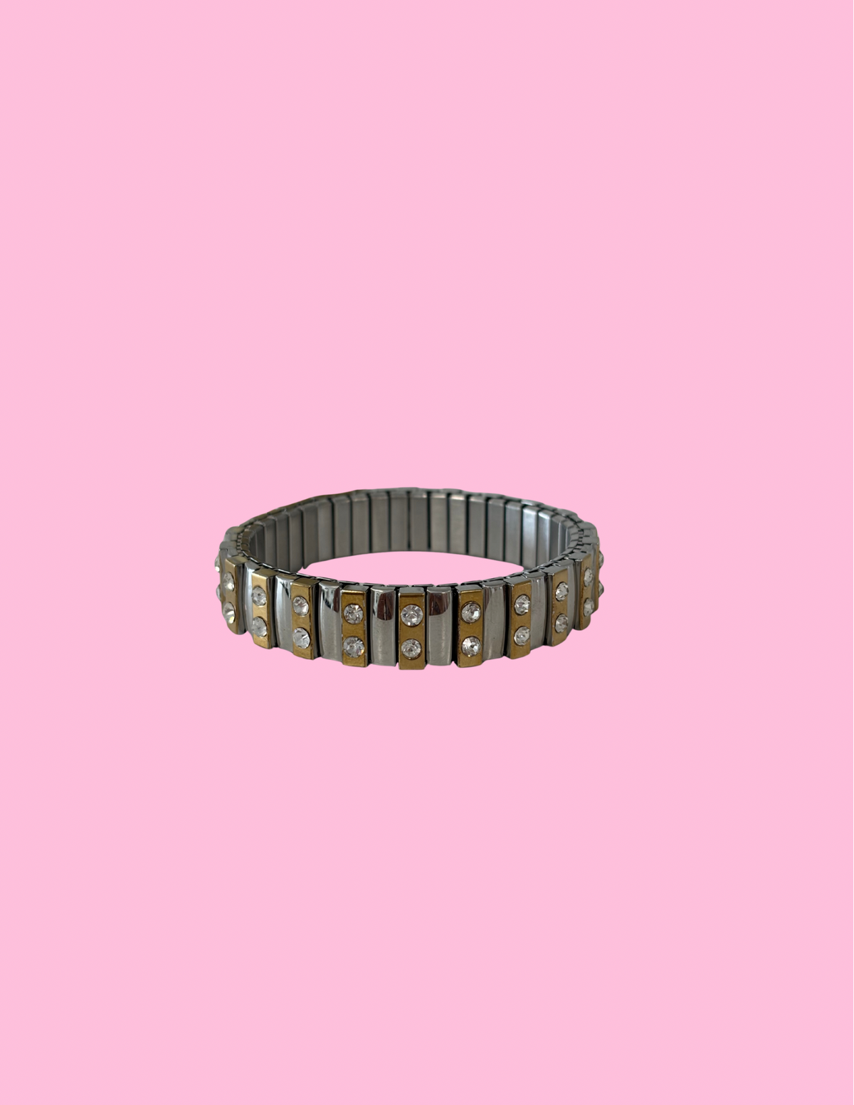 Two toned rhinestone bracelet