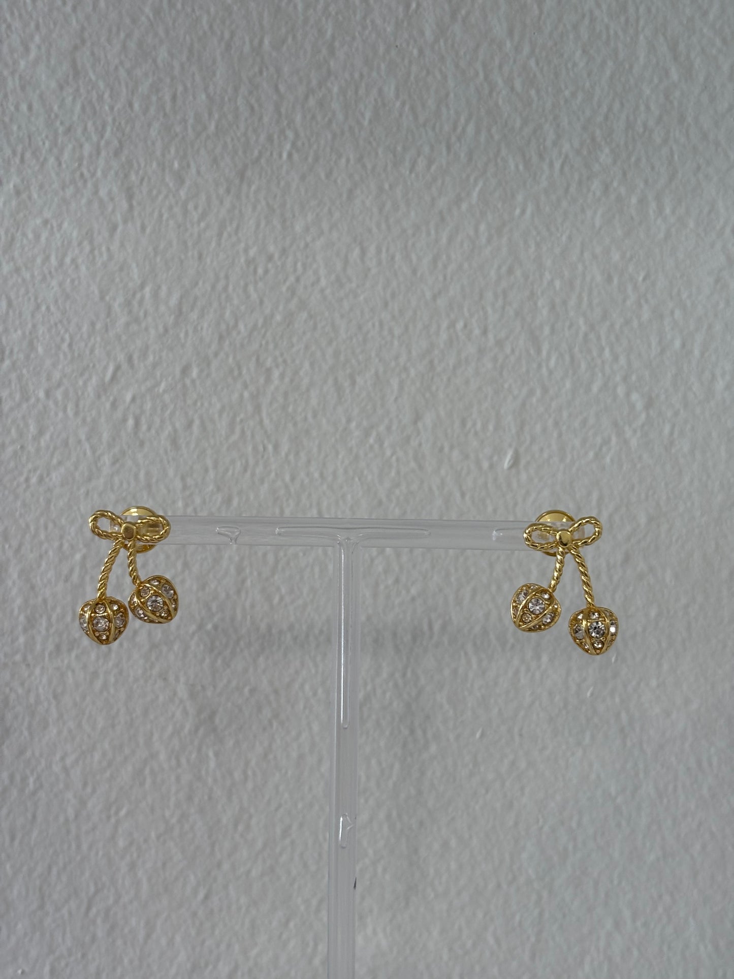 Val Cherry rhinestone earrings