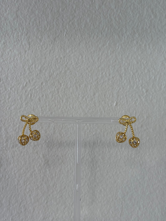 Val Cherry rhinestone earrings