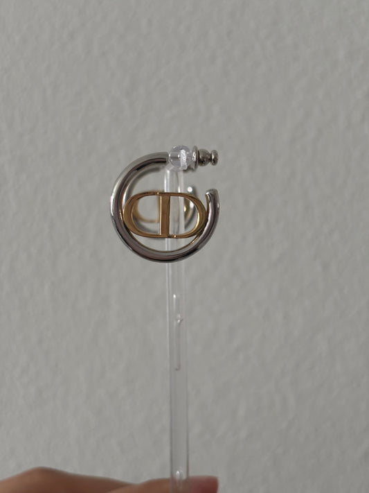 CD hoop earrings (2 toned)