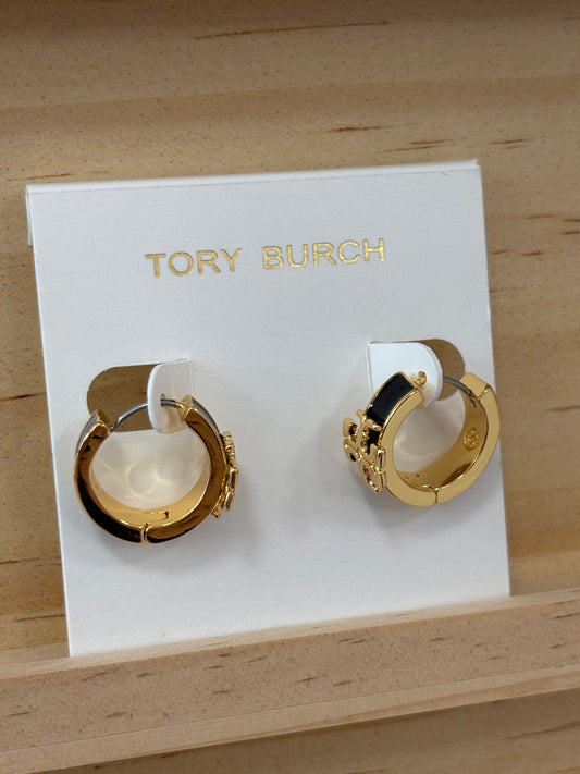 TB  hoop earrings (black/gold)