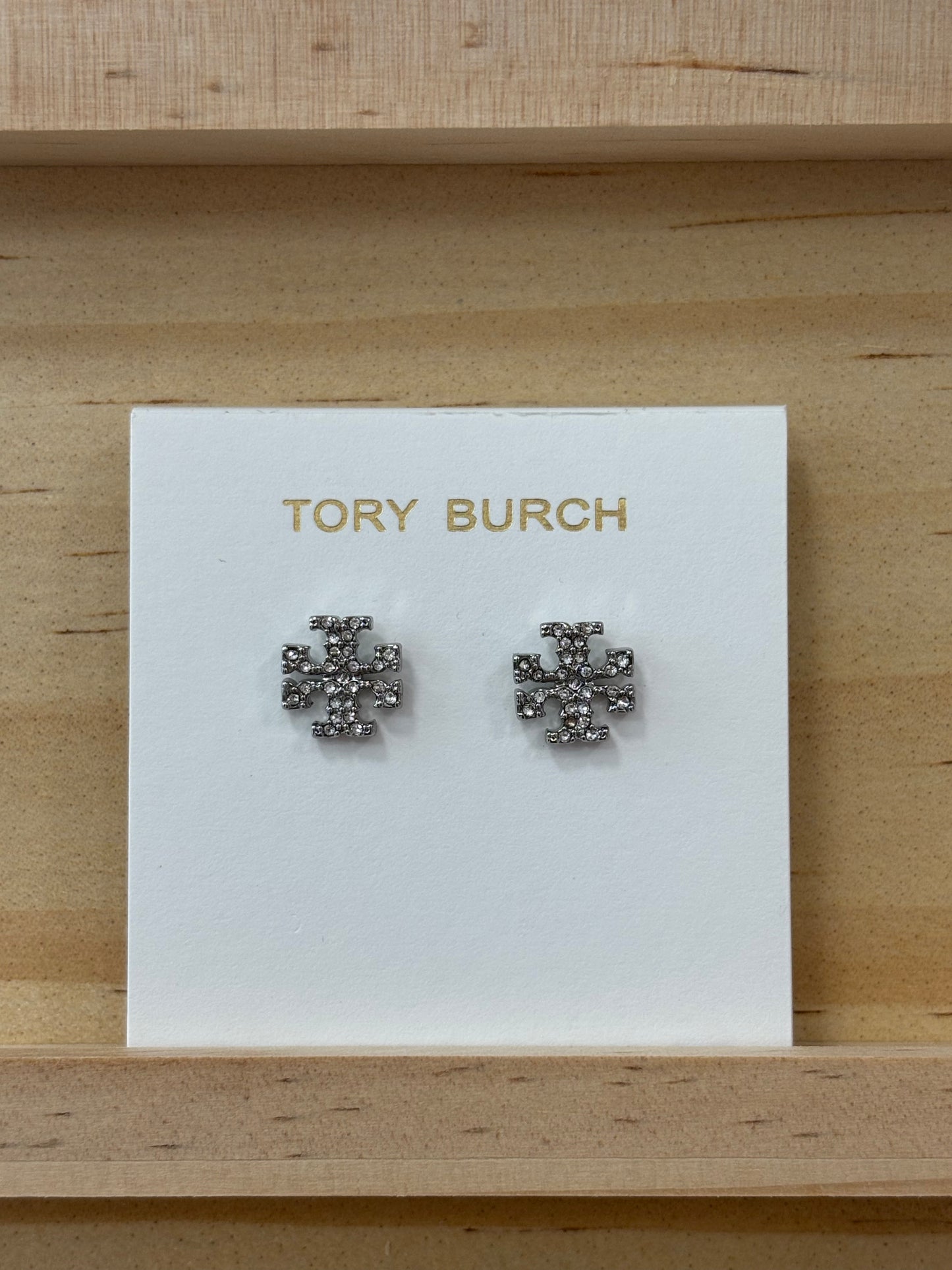 TB Rhinestone earrings (silver)