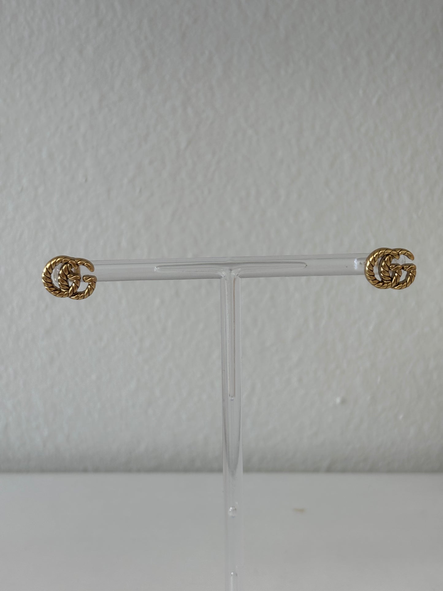 GG Gold Rope Stud Earrings