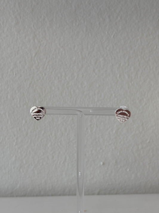 T&C Silver Heart Earrings