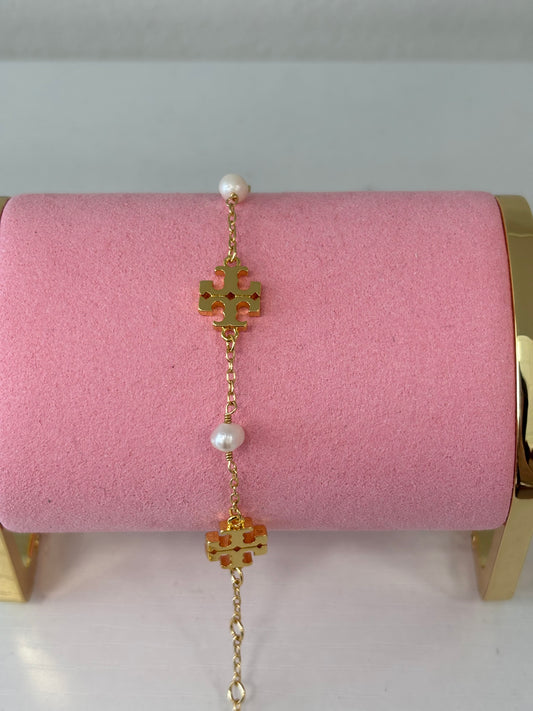 TB Pearl gold bracelet