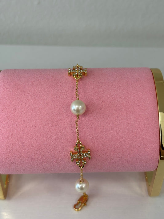 TB rhinestone Pearl bracelet