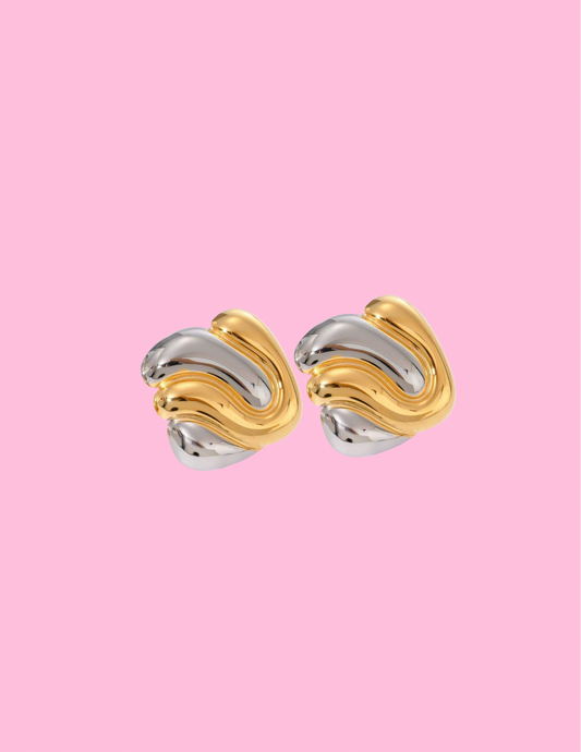 Two-Toned Swirl Earrings