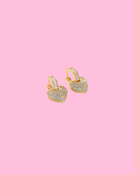Heart Rhinestone Earrings