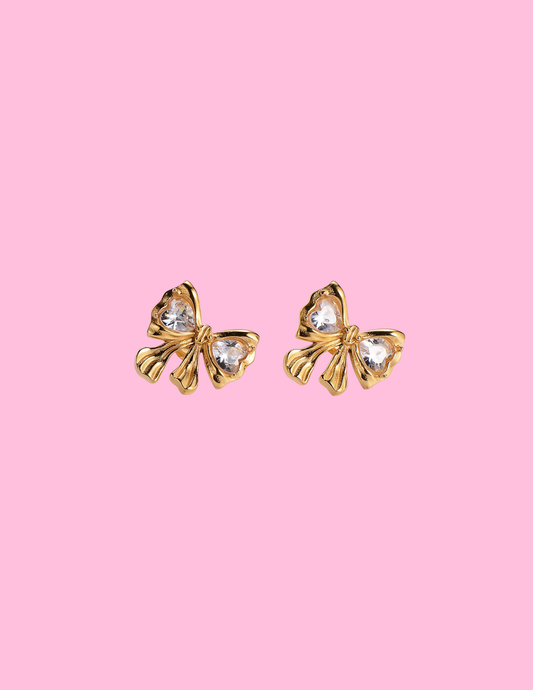 Bow Rhinestone Earrings