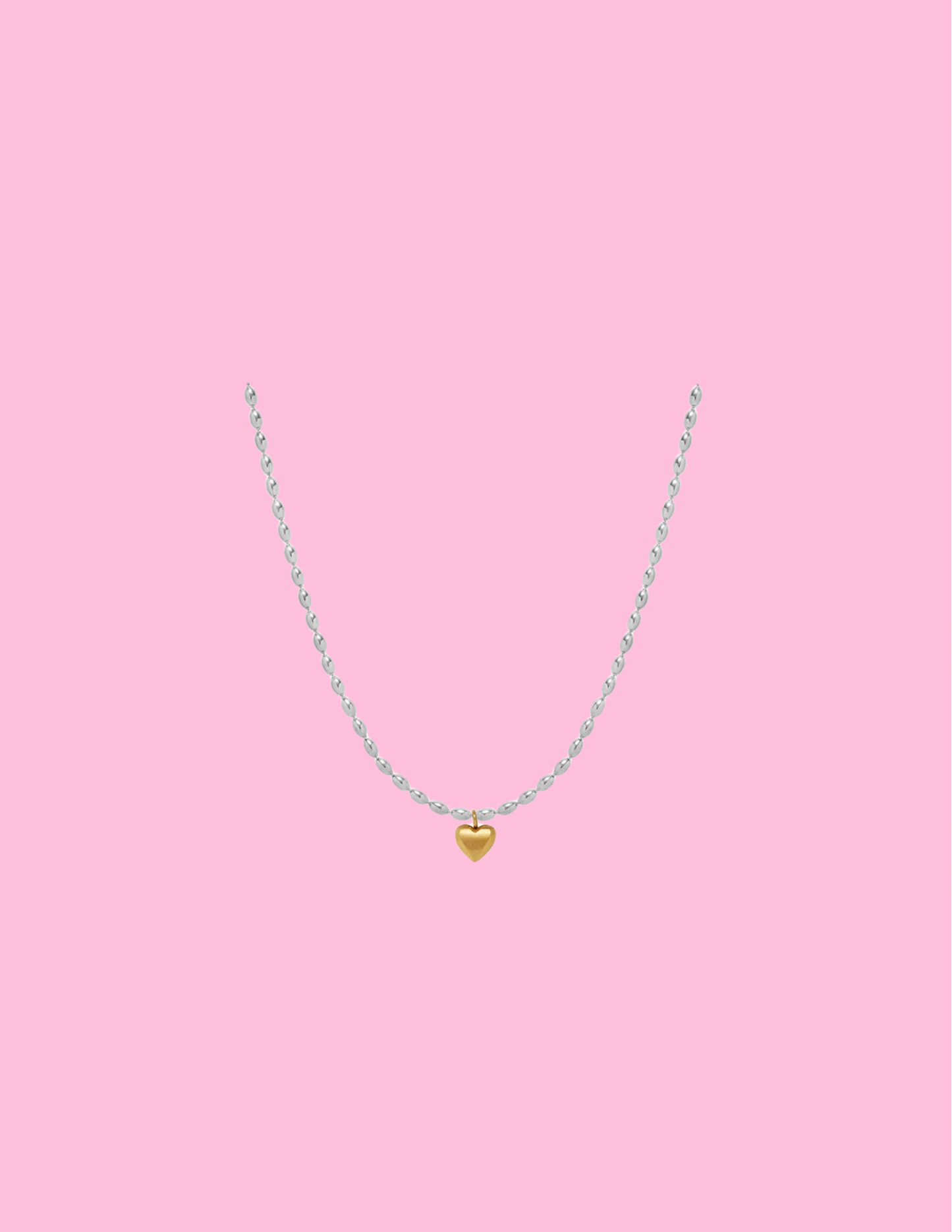 Two toned heart necklace