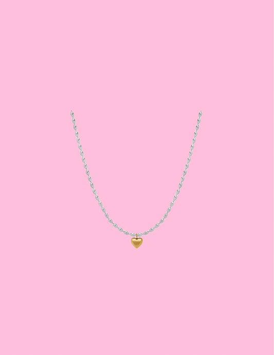 Two toned heart necklace