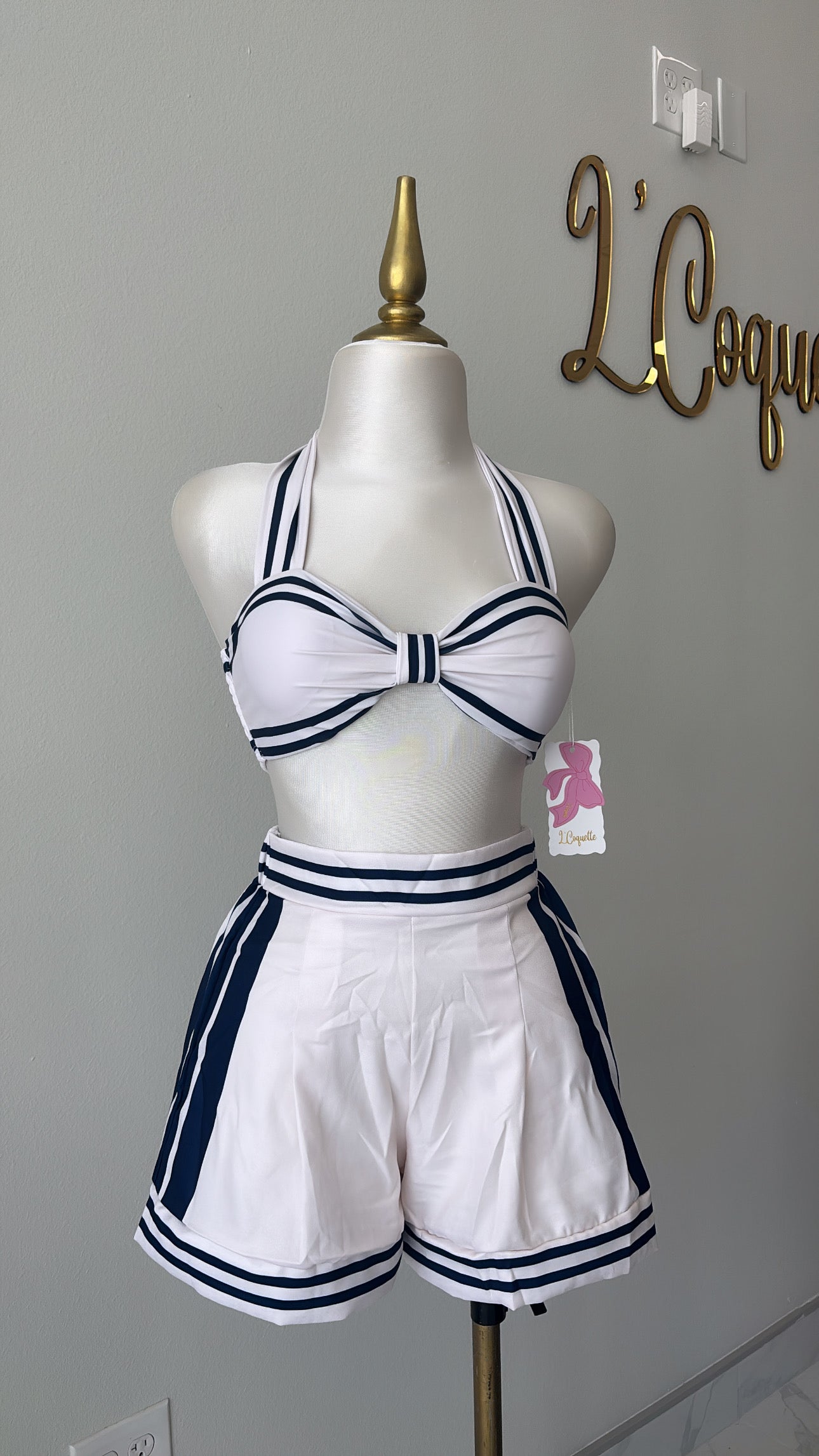 3 Piece Blue & White set swimsuit