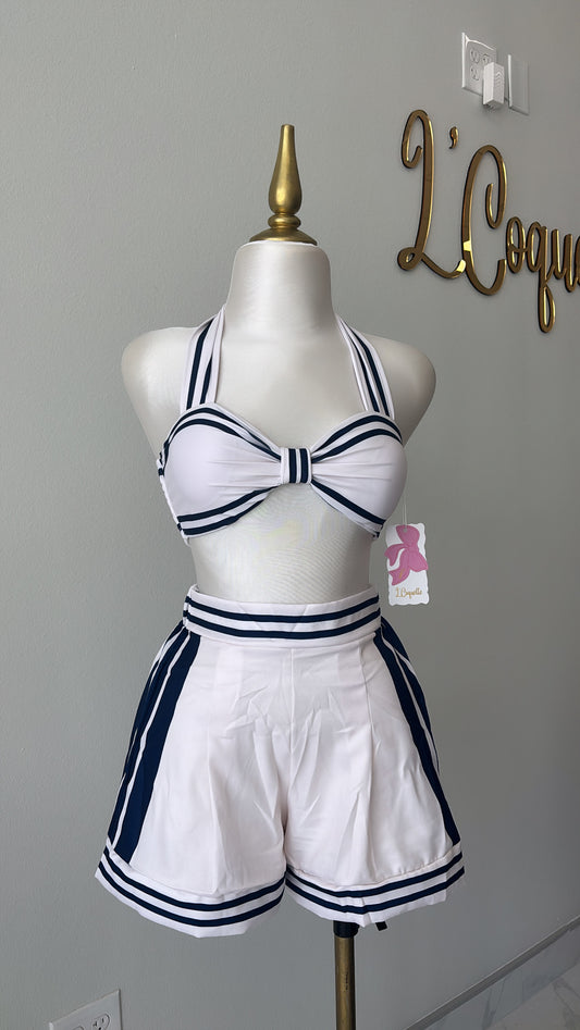 3 Piece Blue & White set swimsuit