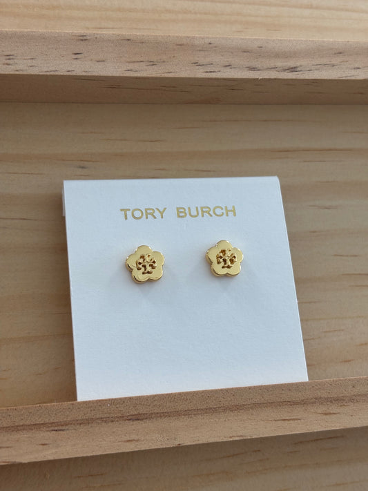 TB gold flower earrings