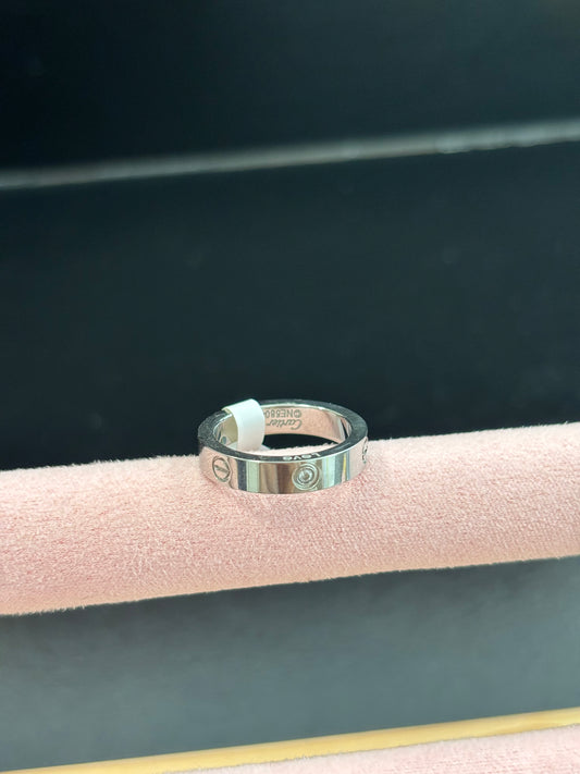 Love ring silver rhinestone